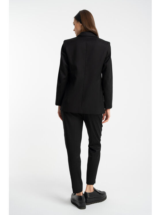 CLICK CLICK Bavlnené nohavice 30-443 Čierna Slim Fit