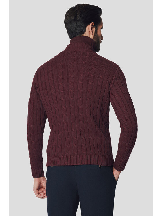 Lancerto Lancerto Sweter Vetle SW073224000088 Bordowy Regular Fit