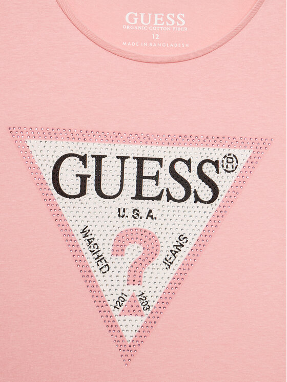 Guess Guess Тишърт J2YI51 K6YW1 Розов Regular Fit