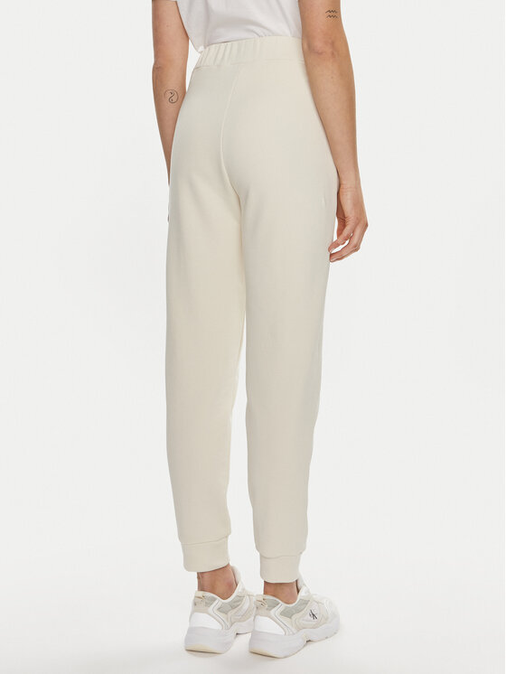 Calvin Klein Calvin Klein Teplákové nohavice Micro Logo K20K206632 Écru Regular Fit