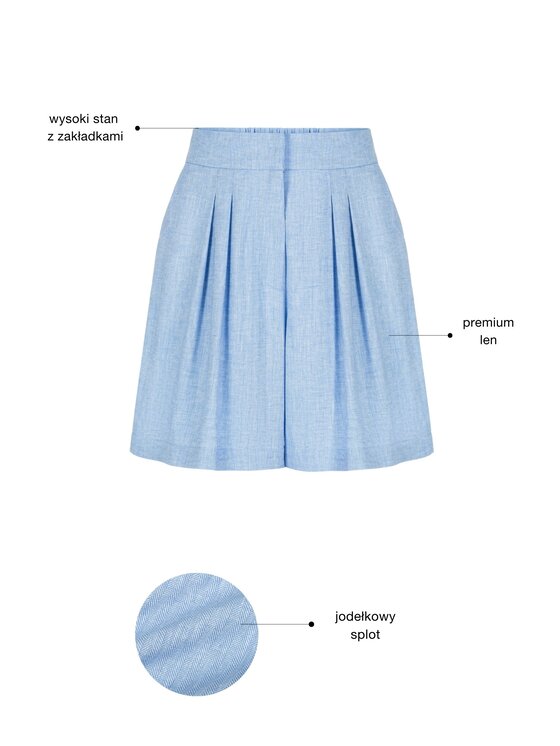 BENU BENU Pantaloncini di tessuto Lniane Blu Regular Fit