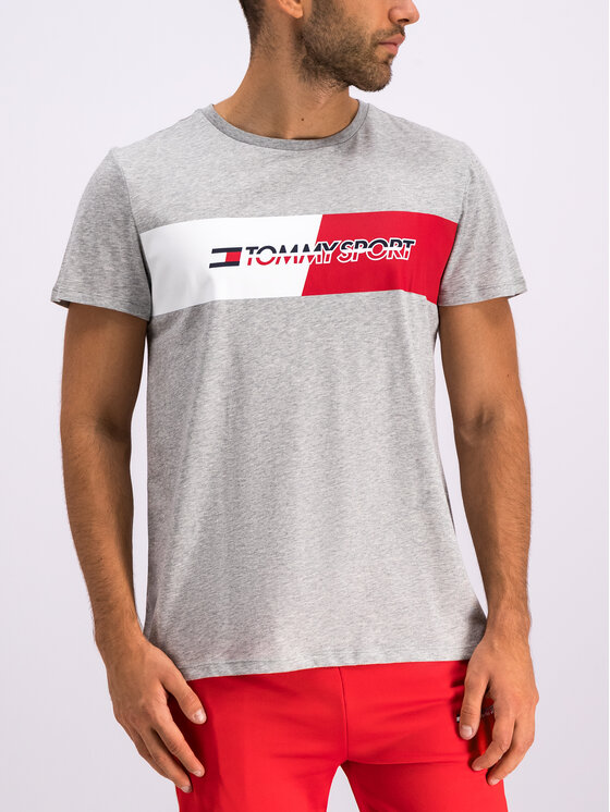 Tommy Sport Tommy Sport T-Shirt Flag Graphics S20S200197 Szary Regular Fit
