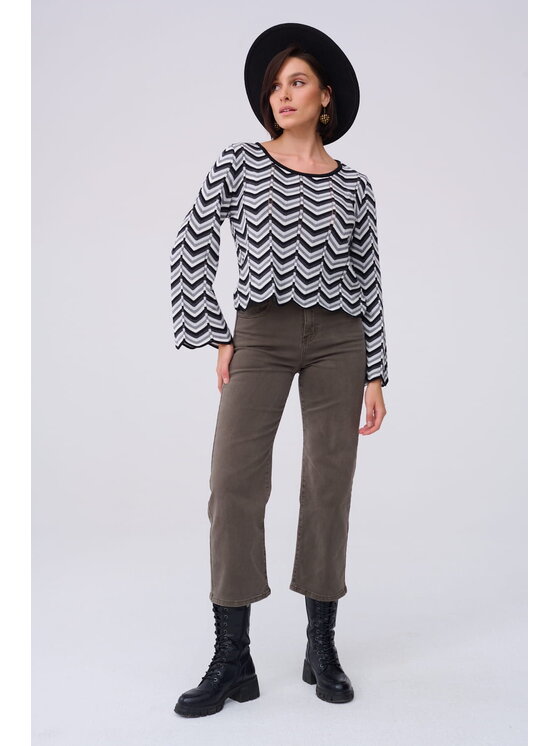blue shadow blue shadow Sweter Madritt BS Szary Standard Fit