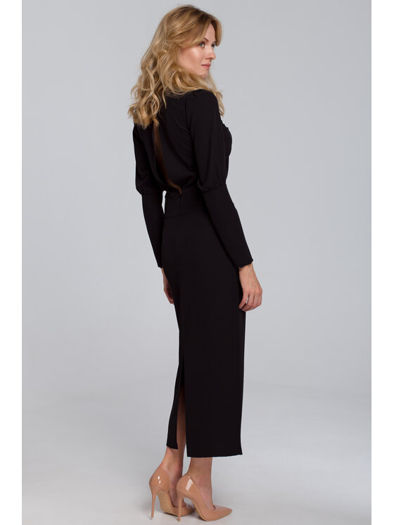 Makover Makover Večerní šaty K079 Černá Regular Fit