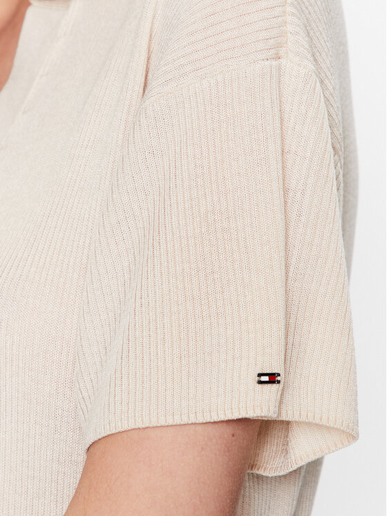 Tommy Hilfiger Tommy Hilfiger Плетена рокля Open Polo WW0WW38886 Бежов Regular Fit