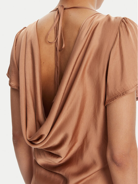 ViCOLO ViCOLO Večerna obleka TD0767 Rjava Regular Fit