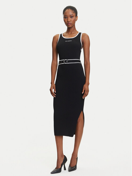 KARL LAGERFELD KARL LAGERFELD Vsakodnevna obleka A3W13039 Črna Slim Fit
