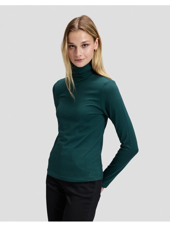 Lee Lee Sweter LS TURTLE NECK Zielony Slim Fit