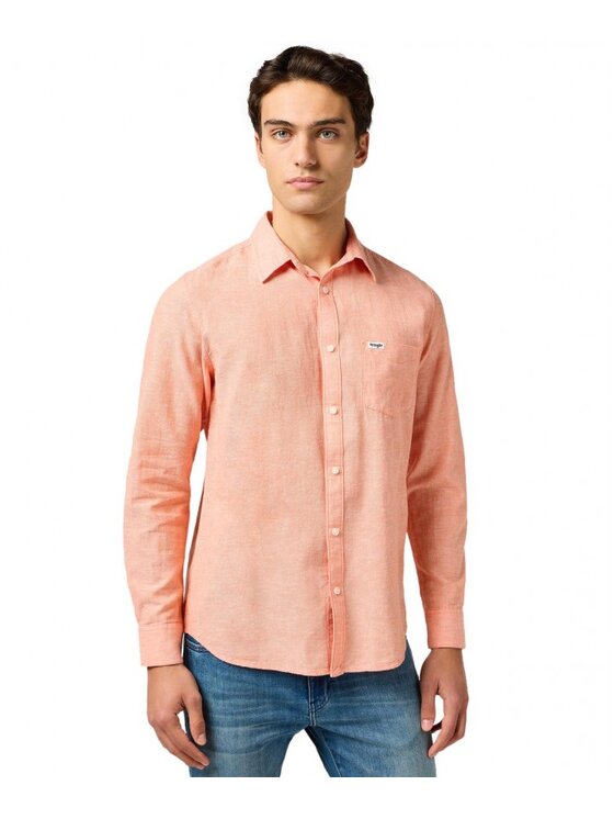 Wrangler Wrangler Koszula 1 PKT SHIRT 112362752 Pomarańczowy Regular Fit