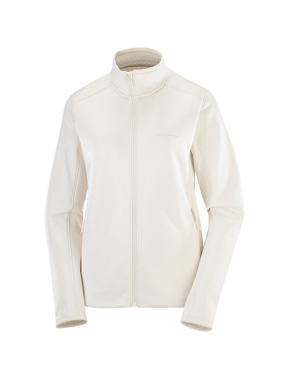 Salomon Salomon Bluza techniczna OUTLINE WARM FLEECE FZ W Biały Regular Fit
