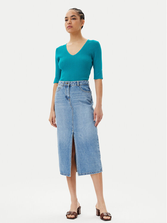 Morgan Morgan Pulover 251-MCHAMPI Verde Slim Fit