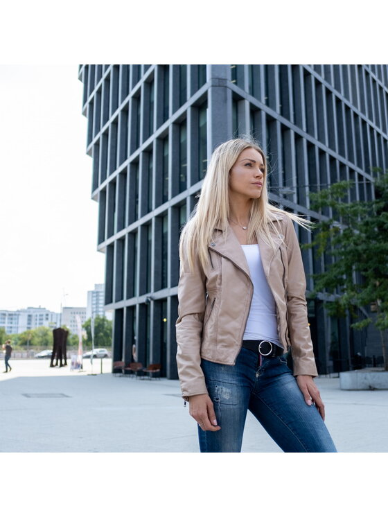 David Ryan David Ryan Kurtka skórzana Gina Beżowy Regular Fit