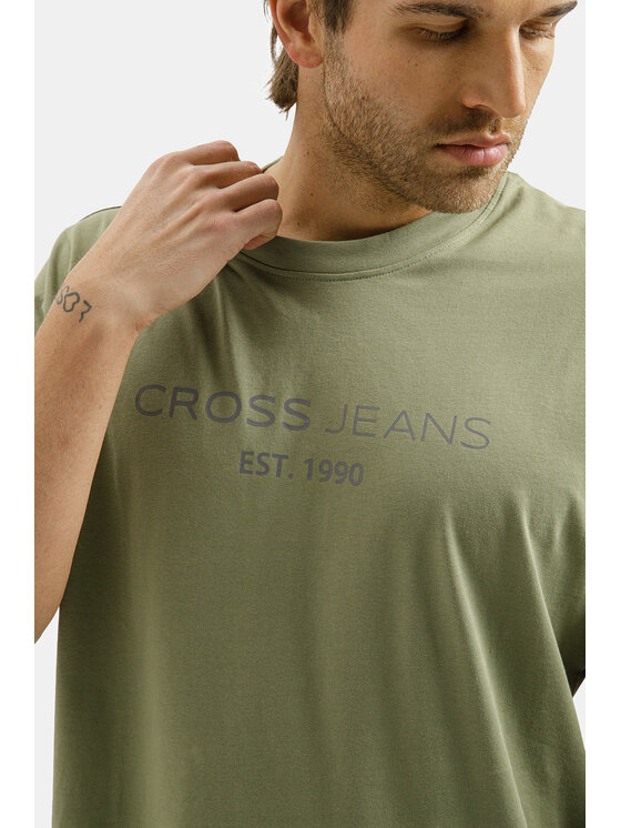 Cross Jeans Cross Jeans T-Shirt 16154-003 Khaki Regular Fit