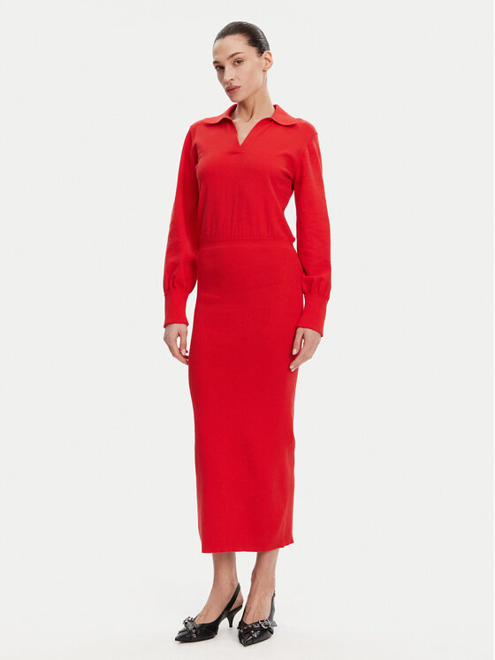 French Connection French Connection Strickkleid 71YAU Rot Regular Fit