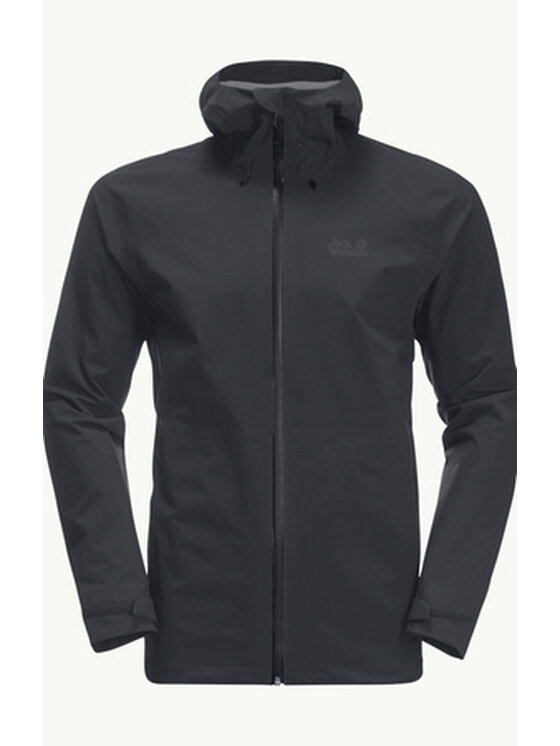 Jack Wolfskin Jack Wolfskin Kurtka przeciwdeszczowa 1115131_6350 Czarny Regular Fit