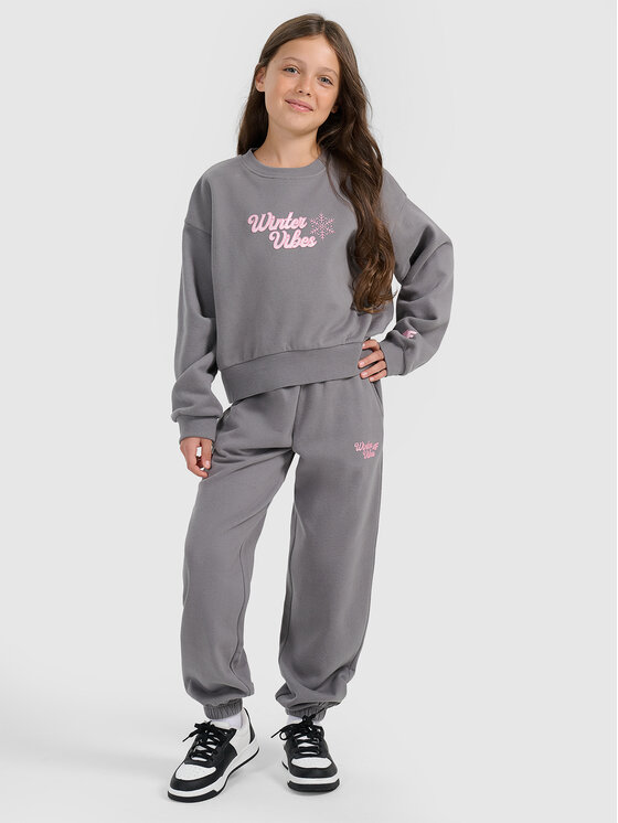 4F 4F Bluza APRES SKI Szary ciemny Loose Fit