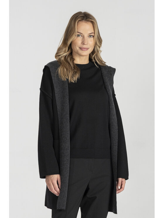 Deni Cler Milano Deni Cler Milano Kardigan T-DC-U452-E5-90-98-1 Czarny Loose Fit