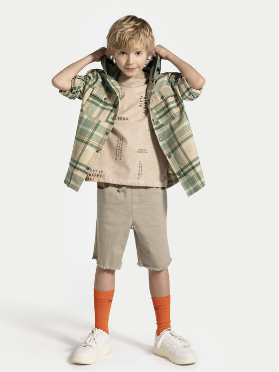Coccodrillo Coccodrillo Шорти от плат WC4123301HBJ Бежов Regular Fit