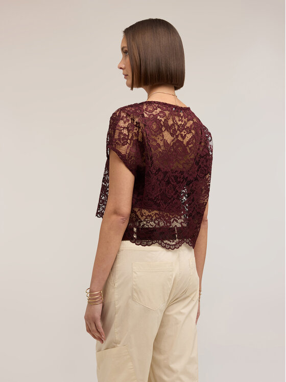 Motivi Motivi Blusa 2041W000808N036 Bordeaux Boxy Fit