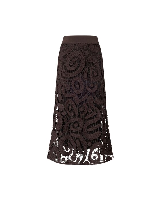 PINKO PINKO Spódnica midi MAESTRALE GONNA CROCHET GEOMET Brązowy Regular Fit