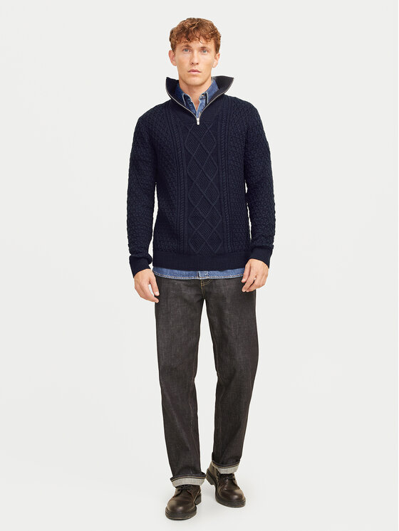 Jack & Jones Jack & Jones Sweter Blunorth 12261780 Granatowy Regular Fit