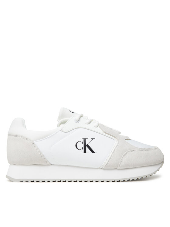 Calvin Klein Jeans Sneakersy Retro Runner Sock Lace Up Ny-Su YM0YM01326 Biały