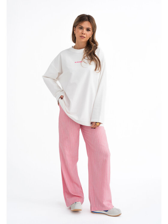 Mirons Mirons Longsleeve Print Biały Oversize