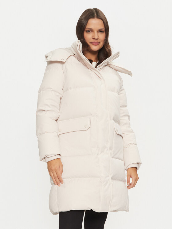 Guess Guess Geacă din puf Beliksa W4BL0B WGJR2 Bej Regular Fit