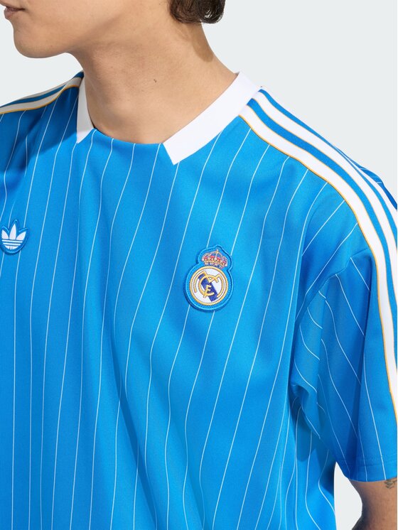 adidas adidas Koszulka techniczna Real Madrid Terrace Icons Jersey Niebieski jasny Loose Fit