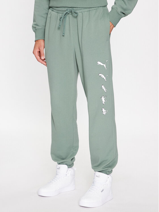 Puma Spodnji Del Trenirke Puma X Ripndip 622199 Zelena Relaxed Fit