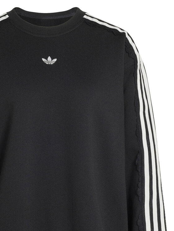 adidas adidas Bluza Lace 3 Stripes Crew LG4251 Czarny Regular Fit