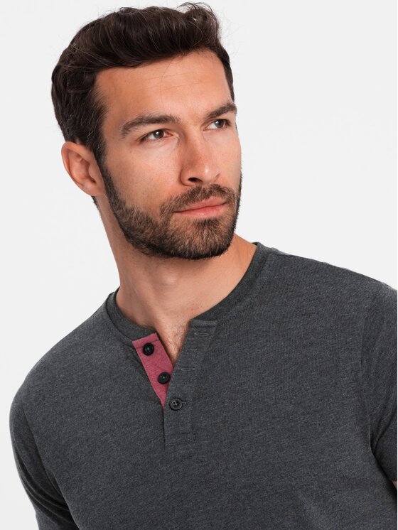 Ombre Ombre T-Shirt OM-TSCT-0155 Černá Regular Fit