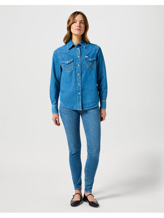 Wrangler Wrangler Jeansy SKINNY Niebieski Skinny Fit