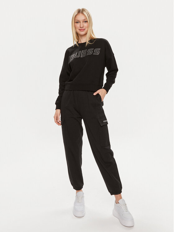 Guess Guess Pantaloni da tuta Ruth Cargo V4GB12 KC5U1 Nero Regular Fit