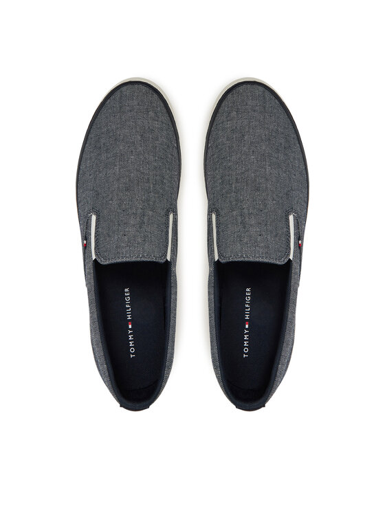 Tommy Hilfiger Tommy Hilfiger Teniși Th Hi Vulc Low Slip On Ch FM0FM05390 Albastru