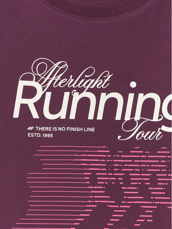 4F 4F T-Shirt AFTERLIGHT Fioletowy Slim Fit