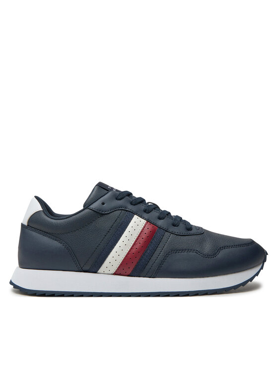 Tommy Hilfiger Superge Runner Evo Lth Mix Ess FM0FM05121 Mornarsko Modra