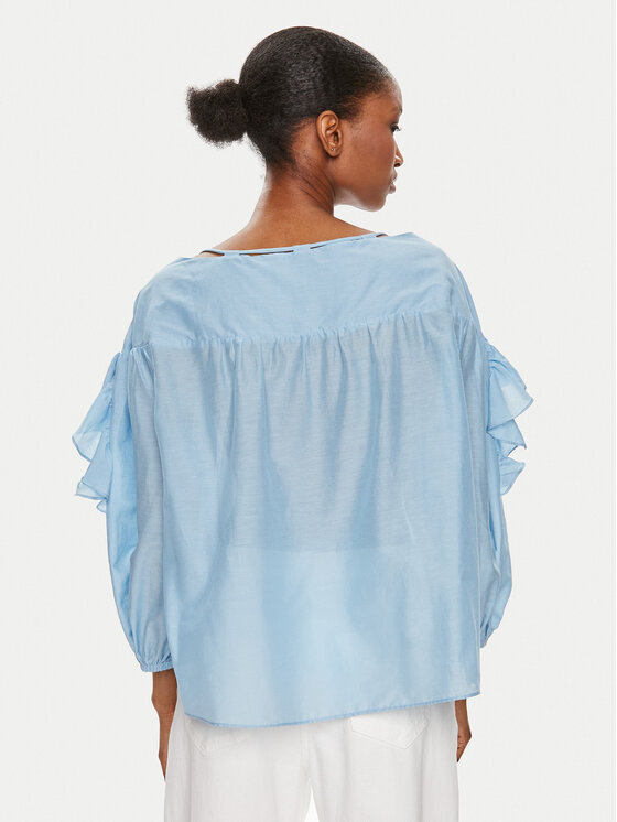 PINKO Pinko Bluzka Bones 103586 A1X2 Niebieski Regular Fit