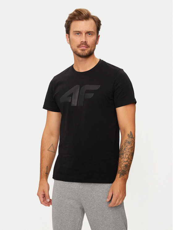 4F 4F T-Shirt 4FWMM00TTSHM1844 Μαύρο Regular Fit