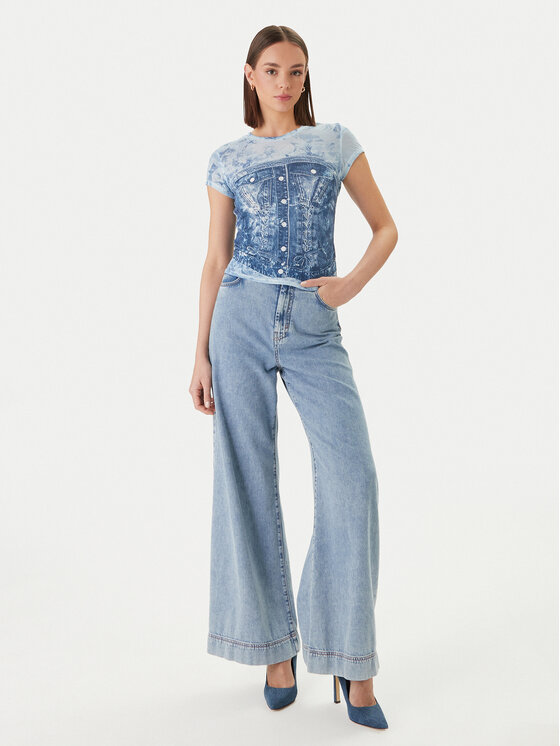 Guess Guess T-krekls W6GI44 K3614 Zils Regular Fit