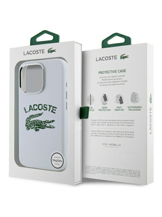 Lacoste Lacoste Etui na telefon Silicone Cracked Logo Biały