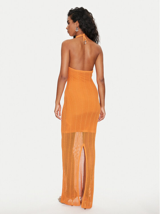 Guess Guess Každodenní šaty Sophie W4GK24 Z3E60 Oranžová Slim Fit