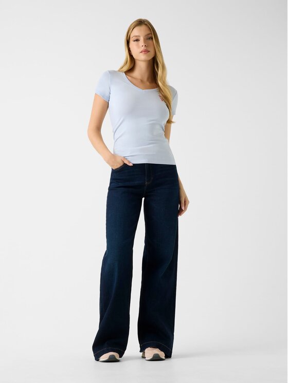 Guess Guess Marškinėliai W2YI45 J1314 Žydra Slim Fit