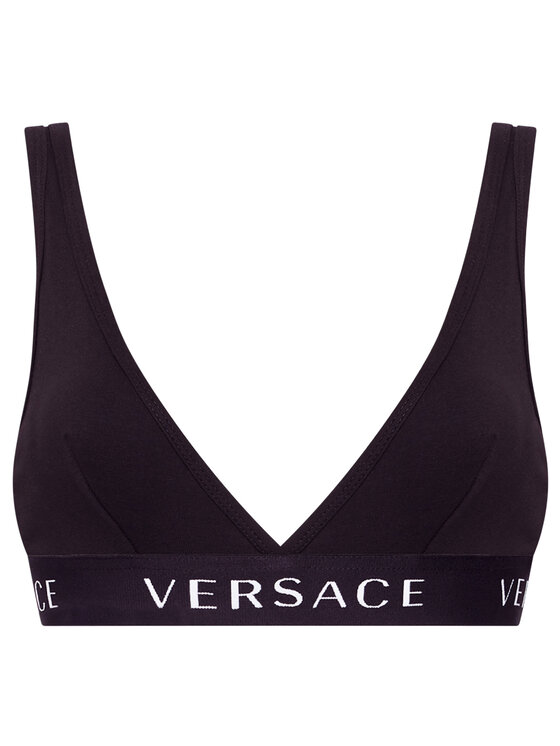 Versace Reggiseno Bralette Logo AUD04069 Nero Modivo