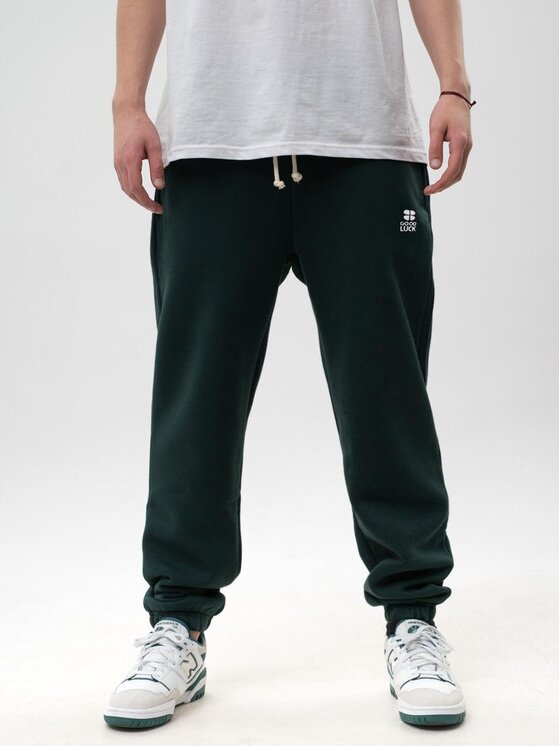 Good Luck Good Luck Spodnie dresowe Wygodne regulowane 129946 Zielony Regular Fit