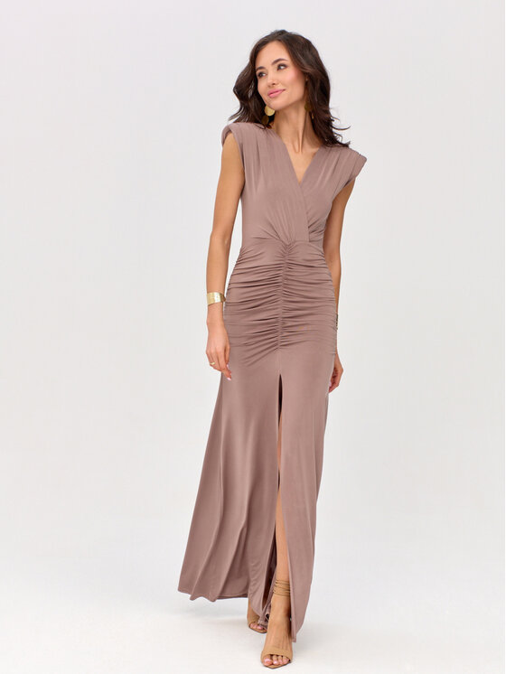 Roco Fashion Roco Fashion Abito da sera Noelia Marrone Slim Fit