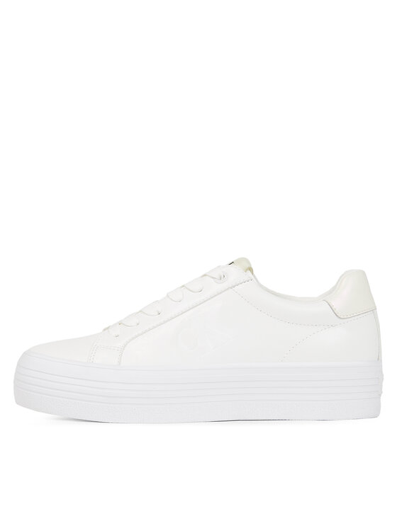 Calvin Klein Jeans Calvin Klein Jeans Sneakersy Bold Vulc Flatf Laceup Lth Wn YW0YW01144 Bílá