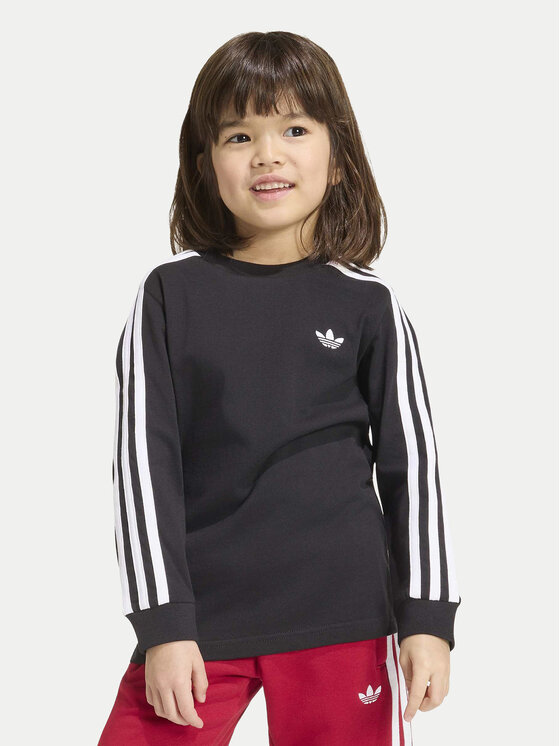 adidas adidas Bluzka 3 Stripes KQ8877 Czarny Loose Fit