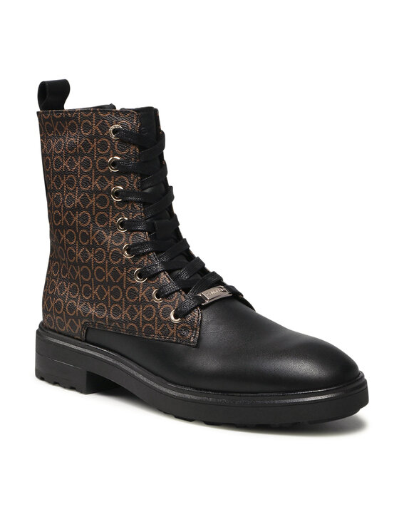 Calvin Klein Calvin Klein Stivaletti Cleat Biker Boot Mono Mix HW0HW00561 Nero