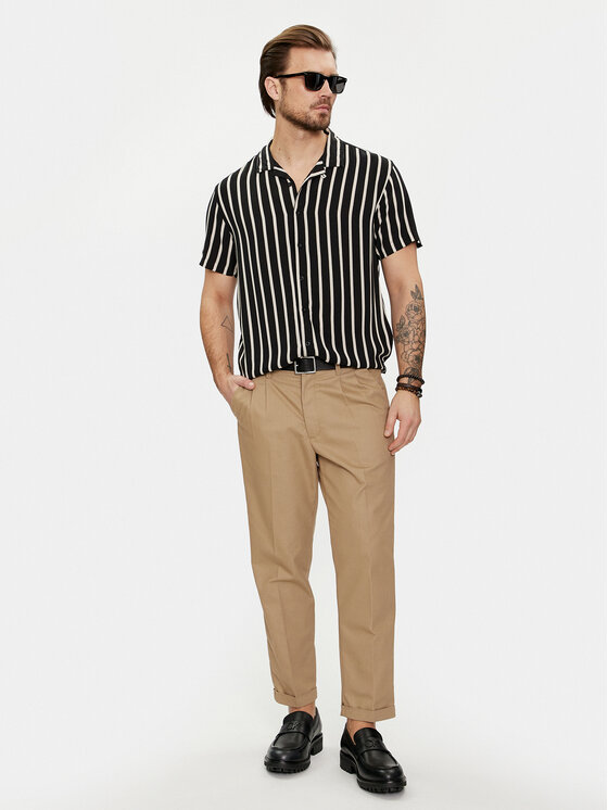 Brave Soul Brave Soul Cămașă MSH-48MONOB Negru Straight Fit